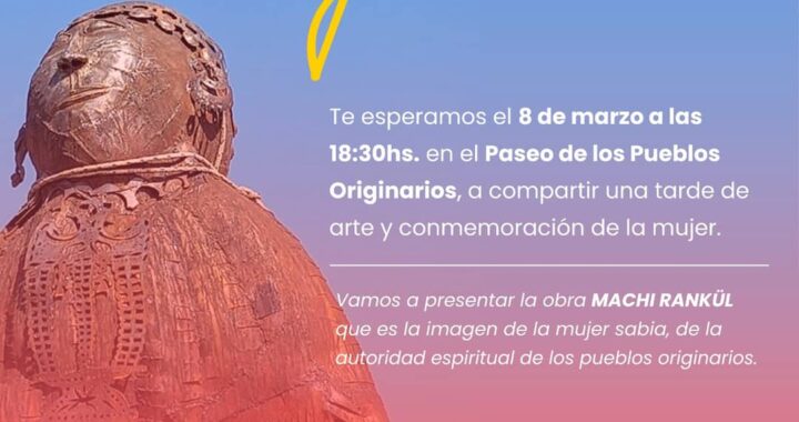 Inauguran escultura representativa de las mujeres ranqueles en Uriburu