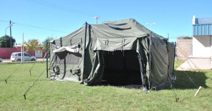 Salud instaló una carpa para tratamiento con ibuprofeno inhalado en Toay