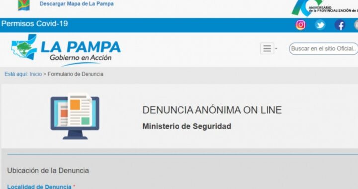 Está activo el sistema de Denuncia Anónima Online de delitos y contravenciones