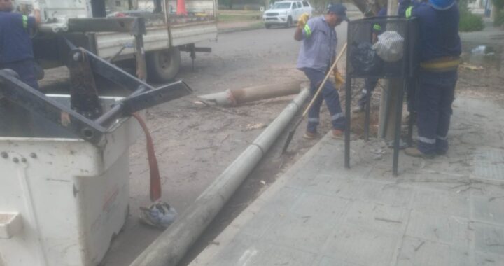Las ráfagas de viento causaron destrozos en Santa Rosa: Voltearon columnas y dejaron sin servicio eléctrico a vecinos