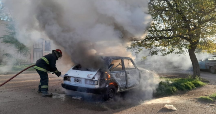 Prendieron fuego un Fiat Spazio en la Luther King