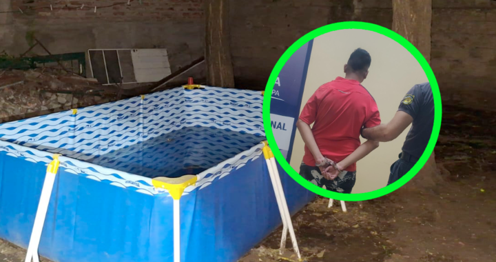 SANTA ROSA: SE METIÓ A UNA CASA CON INTENCIONES DE ROBAR, VIO QUE SE ACERCABA LA POLICÍA Y SE ESCONDIÓ DETRÁS DE UNA PELOPINCHO; Y, OBVIAMENTE, FUE DETENIDO