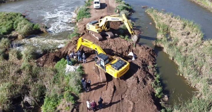 Sumaron dos nuevos conductos para aumentar el escurrimiento del río Quinto hacia Buenos Aires